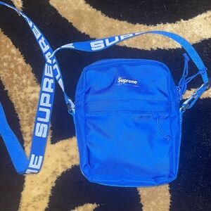 Blue supreme shoulder bag